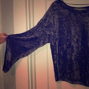 We the Free Navy Velvet Top